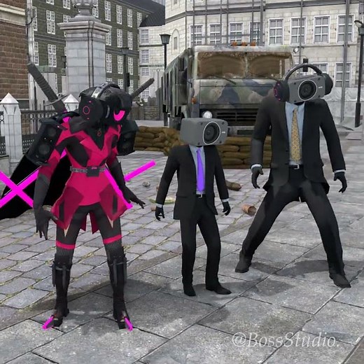 The Speaker Man family faces off against the fake Skibidi Speaker Man team