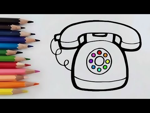 How to draw a phone easy | step by step drawing of a phone ☎️