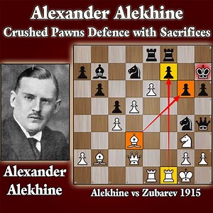 Alekhine crushed Defence with Sacrifices | Alekhine vs Zubarev 1915 | Kings Hunt