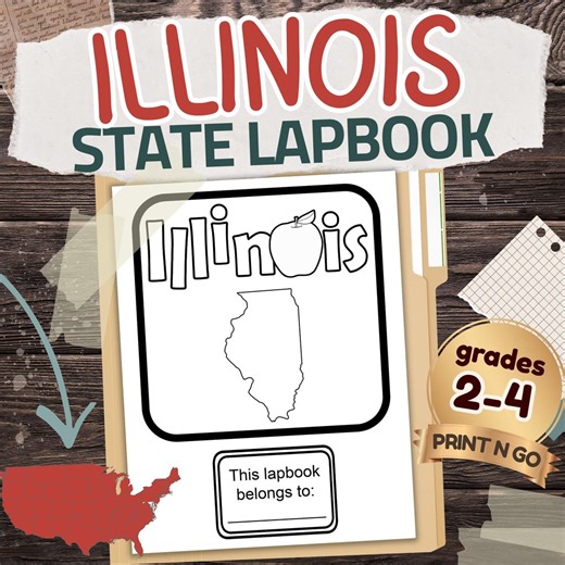 Illinois State Lapbook: Printable Geography and History Notebook Pages Pack - Etsy