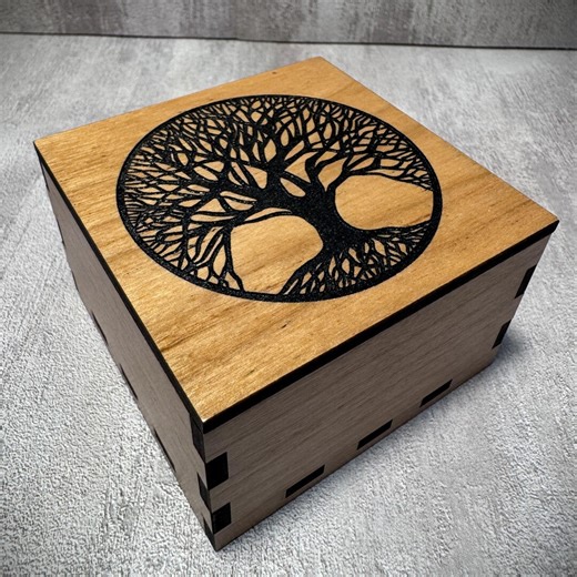 Tree of Life Maple Wood Keepsake Box | Small Jewelry Box 3x3x2 | Celtic Inspired - Etsy