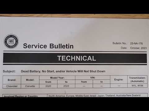 2022 C8 Corvette stuck on, no crank - Pull TCM fuse