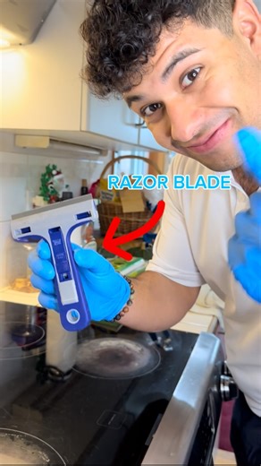 Today I will show you a tool that makes wonders when cleaning: The razor balde 🤓👌🏼#cleaningtools #kitchencleaning #stovecleaning | Edge Cleaning Service