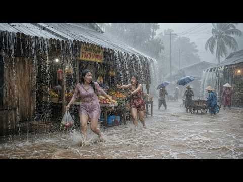 SCARY ! !🌧️⚡ Extreme Thunderstorms and Heavy Rain in Indonesia 🌧️⚡ Soothing Sounds for Sleep, Relax