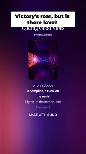 Coding euphoria unlocked! When the code works, the feels are real. Link to the full AI music video in bio! https://youtu.be/31_5RMBTSiY
