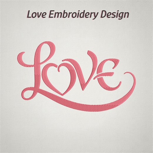 Love Embroidery Design, Cursive Heart Embroidery, Love Script Design, Satin Stitch Embroidery, Valentine Embroidery File - Etsy