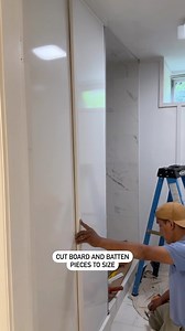Let’s add some paneling to the bathroom wall at the ranch house! The existing walls were in rough shape so instead of ripping out all the drywall and replacing, we decided to add decorative paneling board and batten😍 #bathroomrenovationideas #wallpaneling #boardandbatten | DIY Four Generations One Roof