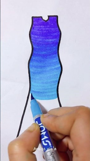 Purple + Blue Mixed Gradient Dress 💙💜✨ Smooth color Blend Art