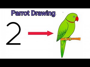 How to Draw Beautiful Parrot Drawing From Number 2 | Easy Drawing Art For Beginners