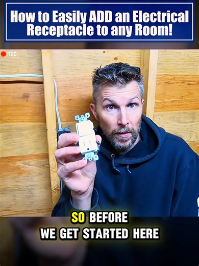 How to Easily ADD an Electrical Receptacle to any Room! #DIY #homeimprovements #homerenovations #FixItYourself #repairtips #Howto #tutorial #electricalwork #Outlet #USA #fyp #electric #electrician #switch
