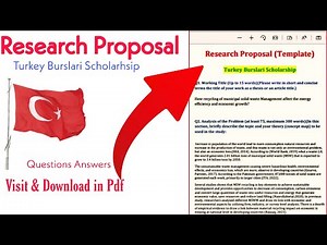 How to write research proposal for Turkey Burslari scholarship || Download template and sample pdf