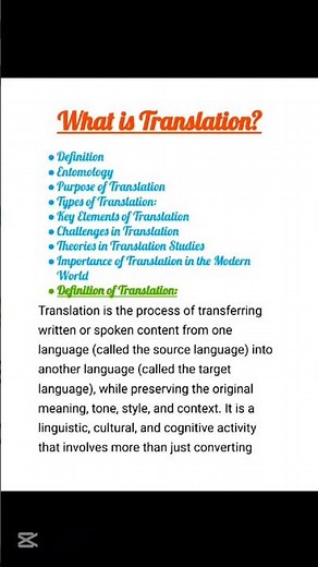 #what is translation#definition#etymology#detailed#explanation#literary notes