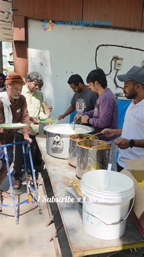 Feeding the Hungry 🍲❤️ | Free Food Distribution | Surya Helping Hands #Shorts