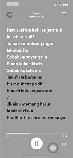Rapuh lirik - Agnes Mo #music #nostalgia