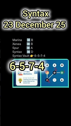 23 December 2025 Syntax Vault Code. Quiz Answers for Xenea, Marine, Spur and Syntax.