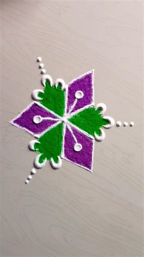 #Easy 3 to 2 Dots Rangoli 🌼 | Simple Daily Rangoli #Shorts | Ashwini Rangoli#