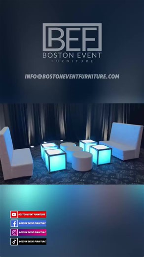 Chill seating, glowing atmosphere. #boston #event #furniture #seating #tables #lounge #fyp #fypage #fypシ #fypシviral