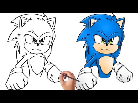 How To Draw SONIC THE HEDGEHOG THE MOVIE - Sonic Challenge