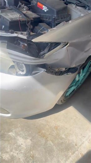 She hit a dear ￼😩 installing fender and front bumper￼. #sciontc #automobile #toyta