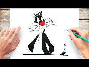 How to Draw Sylvester from Looney Tunes