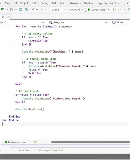 VB Net Loops example 2