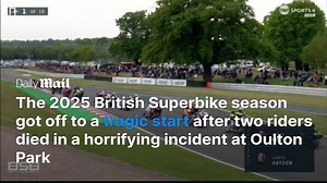 Moments before superbikes collided in 'chain reaction' crash