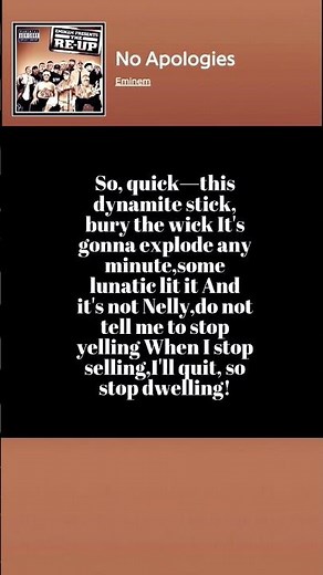 verse 1 lyrics No Apologies Eminem