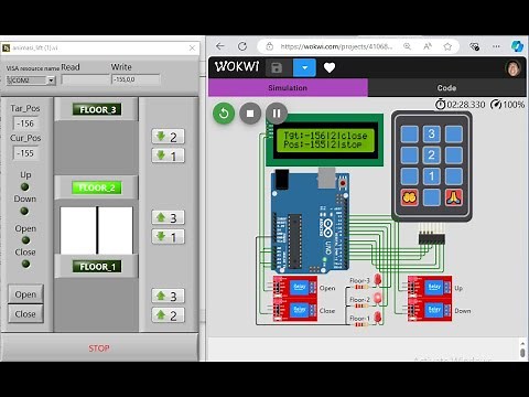 Animation of a 3-Floor Elevator with Arduino Control