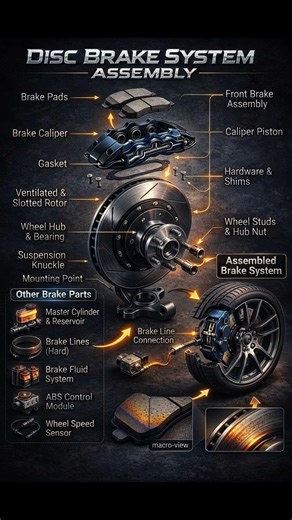Disc Break System Assembly #car #motorcycle #motor #mechanic #mechaniclife