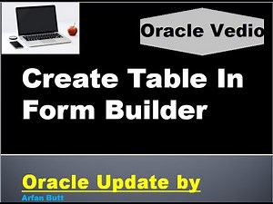 Create Table in Oracle Form Builder