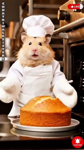 Title:🐹 Cute Hamster Chef Baking Cake 🍰 |#shorts #chef #cake