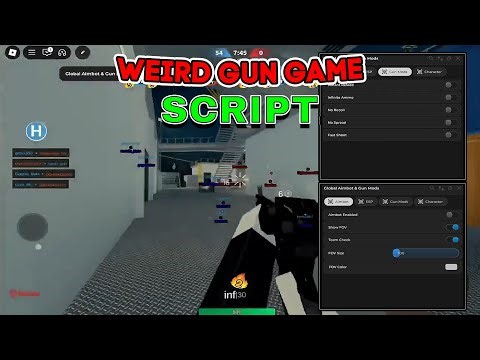*NEW* WEIRD GUN GAME SCRIPT GUI - AIMBOT, ESP, WALKSPEED, INFINITE AMMO