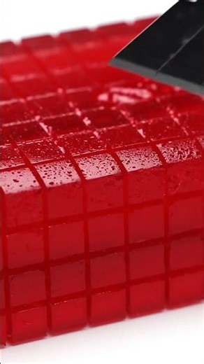 ASMR Ruby Red Glass Soap Cutting | Perfect Grid Slicing (No Talking) 🔴