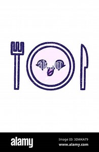 vibrating motion animation of Dinner Set Chalk Drawing Stock Video Footage - Alamy