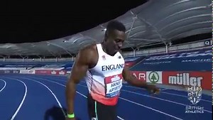 Charging to the finish line to become British Champion for the first time 💪 Happy memories for Harry Aikines-Aryeetey at the 2020 #MullerBritishChamps 😍 | British Athletics