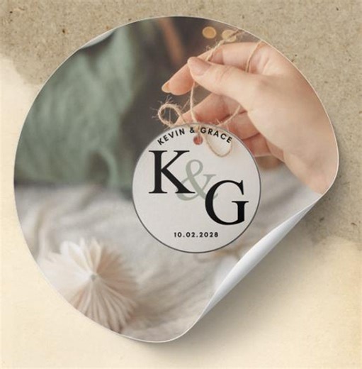 Custom Wedding Monogram Sticker | Personalized Couple Initials Logo | Favors| Digital Seal - Etsy