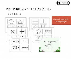 Pre-writing Skill Development ; Sand Salt Playdough Tracing; Strokes and Line Printable Cards, Fine Motor and Bilateral Integration Activity - Etsy
