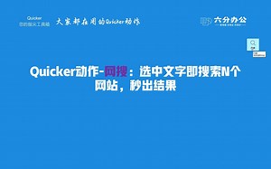Quicker动作-网搜：选中文字即搜索N个网站，秒出结果