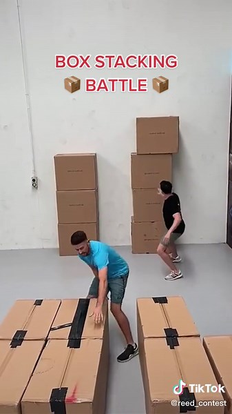 Box stacking battle!#fyp #viral #game #competition #boxes #test