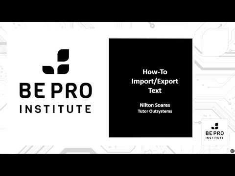 Aula 08 - Bootcamp OutSystems O11 - How-to Import Export Txt Files