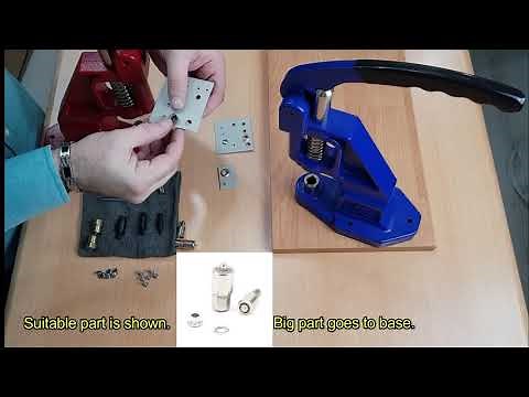 Punching a hole, setting grommets and rivets with hand press machine