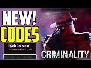 ⚠️PROWLER + X2⚠️CRIMINALITY ROBLOX CODES 2025 - ROBLOX CRIMINALITY CODES 2025