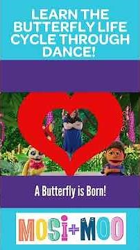 Learn the Butterfly Life Cycle through Dance | Educational, Action Video on MOSI + MOO #shorts