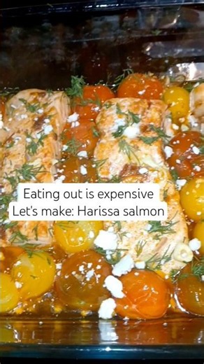 Easy 20 minute Baked Harissa Salmon