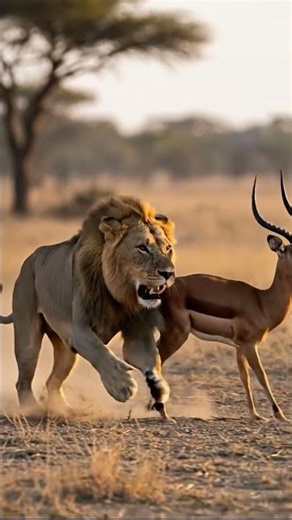 Incredible Wildlife Moment: Lion vs Deer!”