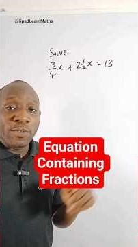 Can you solve this Algebraic Equation containing Fractions? #algebra #algebraicfraction #equation