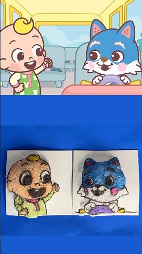 How To Draw JJ (#hellokitty REMIX!) ✏️ The Wheels On The CoComelon Nursery Rhyme Bus #shorts #craft