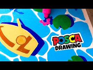 I draw with Posca markers, it's super relaxing 😌💚💙🩷 #posca #markers #drawingtutorial