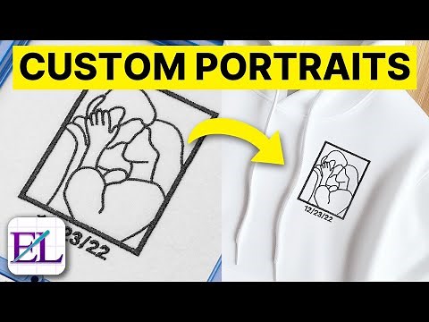 How to Digitize CUSTOM Outline Portraits for Machine Embroidery!