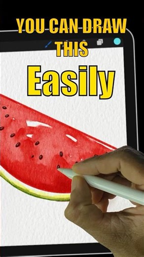 You Can Draw This Easily 🍉 | Procreate Tutorial #watercolor #art #shorts